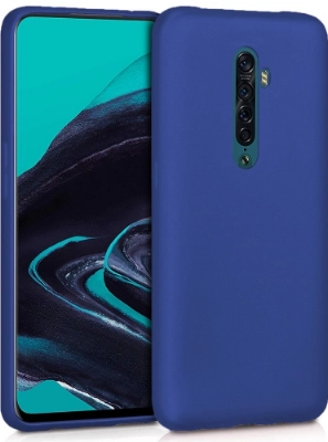 Oppo Reno 2 Kılıf İnce Soft Mat Renkli Esnek Silikon Kapak - Lacivert