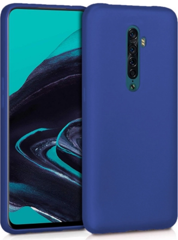 Oppo Reno 2 Kılıf İnce Soft Mat Renkli Esnek Silikon Kapak - Lacivert