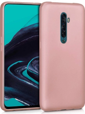 Oppo Reno 2 Kılıf İnce Soft Mat Renkli Esnek Silikon Kapak - Rose Gold