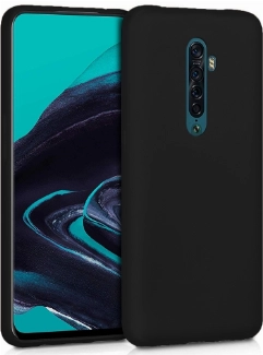 Oppo Reno 2 Kılıf İnce Soft Mat Renkli Esnek Silikon Kapak - Siyah