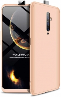 Oppo Reno 2z Kılıf 3 Parçalı 360 Tam Korumalı Rubber AYS Kapak  - Gold