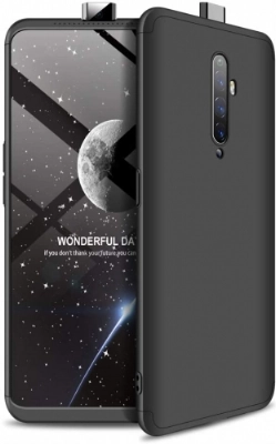 Oppo Reno 2z Kılıf 3 Parçalı 360 Tam Korumalı Rubber AYS Kapak  - Siyah