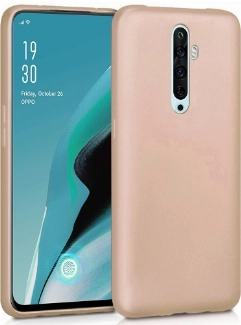 Oppo Reno 2z Kılıf İnce Soft Mat Renkli Esnek Silikon Kapak - Gold