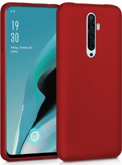 Oppo Reno 2z Kılıf İnce Soft Mat Renkli Esnek Silikon Kapak - Kırmızı