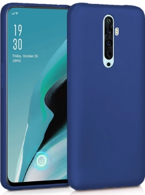 Oppo Reno 2z Kılıf İnce Soft Mat Renkli Esnek Silikon Kapak - Lacivert