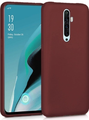 Oppo Reno 2z Kılıf İnce Soft Mat Renkli Esnek Silikon Kapak - Mürdüm