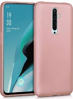 Oppo Reno 2z Kılıf İnce Soft Mat Renkli Esnek Silikon Kapak - Rose Gold