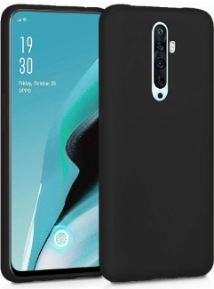 Oppo Reno 2z Kılıf İnce Soft Mat Renkli Esnek Silikon Kapak - Siyah