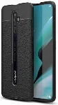 Oppo Reno 2z Kılıf Deri Görünümlü Parmak İzi Bırakmaz Niss Silikon - Siyah