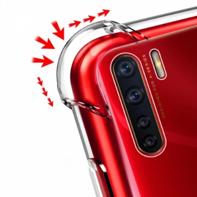 Oppo Reno 3 Kılıf Silikon Köşe Korumalı Airbag Darbe Emici Kapak - Şeffaf