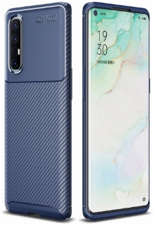 Oppo Reno 3 Pro Kılıf Silikon Parmak İzi Bırakmayan Karbon Soft Negro Kapak - Lacivert