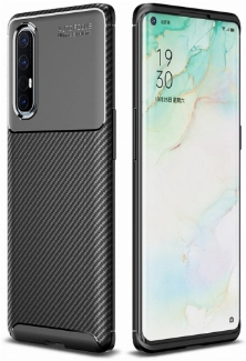 Oppo Reno 3 Pro Kılıf Silikon Parmak İzi Bırakmayan Karbon Soft Negro Kapak - Siyah