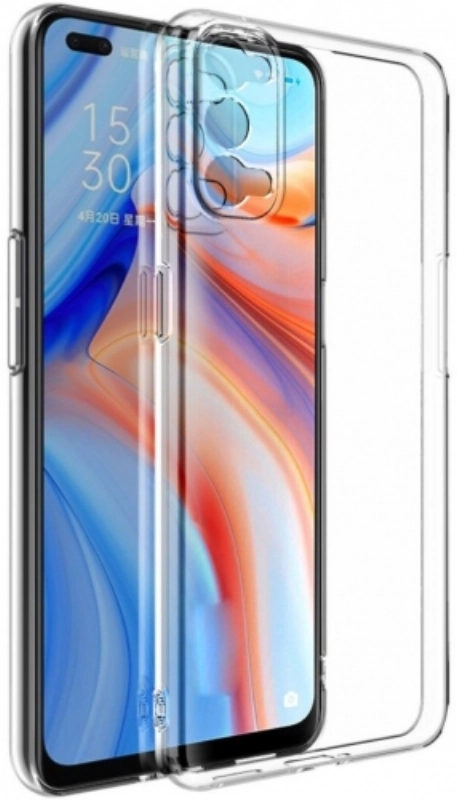 Oppo Reno 4 Kılıf Kamera Korumalı Esnek Silikon Kapak - Şeffaf