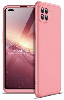 Oppo Reno 4 Lite Kılıf 3 Parçalı 360 Tam Korumalı Rubber AYS Kapak - Rose Gold