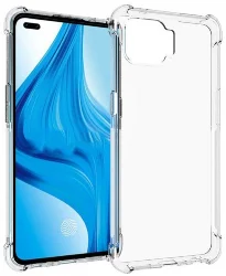 Oppo Reno 4 Lite Kılıf Silikon Köşe Korumalı Airbag Darbe Emici Kapak - Şeffaf