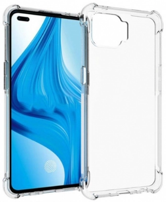 Oppo Reno 4 Lite Kılıf Silikon Köşe Korumalı Airbag Darbe Emici Kapak - Şeffaf