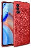 Oppo Reno 4 Pro Kılıf Deri Görünümlü Lüks Parmak İzi Bırakmaz Niss Silikon Kapak - Kırmızı