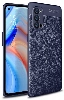 Oppo Reno 4 Pro Kılıf Deri Görünümlü Lüks Parmak İzi Bırakmaz Niss Silikon Kapak - Lacivert