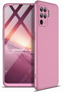 Oppo Reno 5 Lite Kılıf 3 Parçalı 360 Tam Korumalı Rubber AYS Kapak - Rose Gold