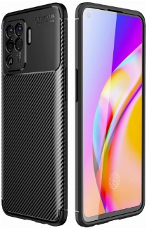 Oppo Reno 5 Lite Kılıf Silikon Parmak İzi Bırakmayan Karbon Soft Negro Kapak - Siyah