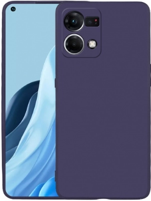 Oppo Reno 7 Kılıf İnce Soft Mat Renkli Esnek Silikon Kapak - Lacivert