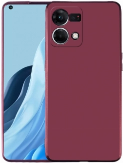 Oppo Reno 7 Kılıf İnce Soft Mat Renkli Esnek Silikon Kapak - Mürdüm