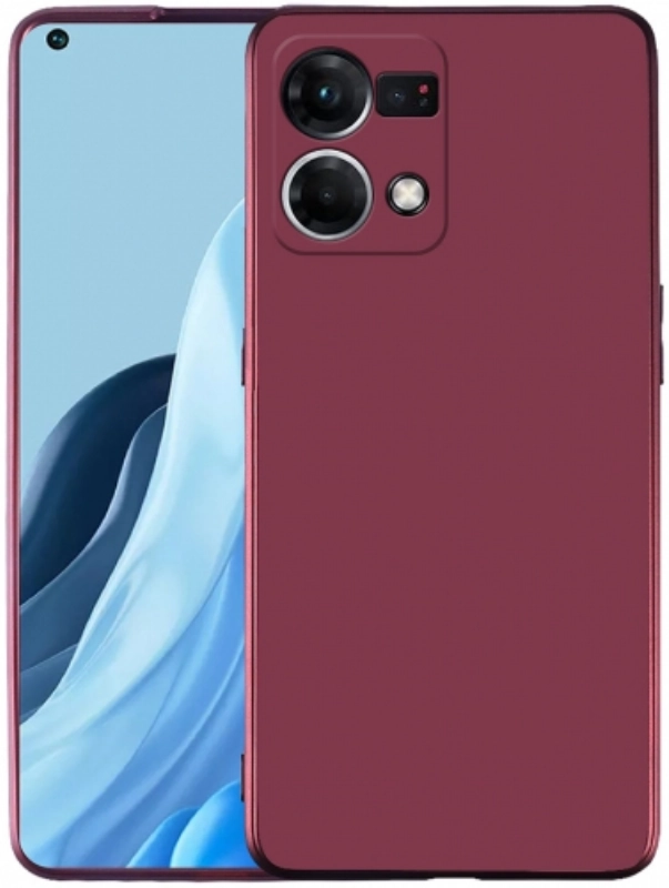 Oppo Reno 7 Kılıf İnce Soft Mat Renkli Esnek Silikon Kapak - Mürdüm