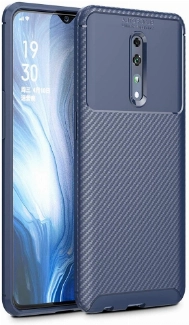 Oppo Reno Z Kılıf Silikon Parmak İzi Bırakmayan Karbon Soft Negro Kapak - Lacivert