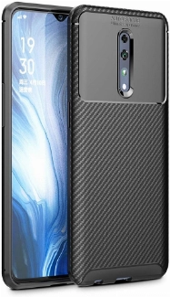 Oppo Reno Z Kılıf Silikon Parmak İzi Bırakmayan Karbon Soft Negro Kapak - Siyah