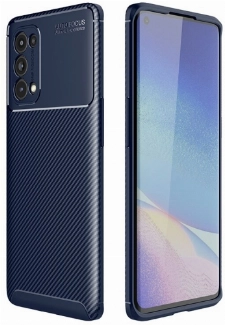 Oppo Reno 5 Kılıf Silikon Parmak İzi Bırakmayan Karbon Soft Negro Kapak - Lacivert