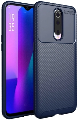 Oppo RX17 Pro Kılıf Silikon Parmak İzi Bırakmayan Karbon Soft Negro Kapak - Lacivert