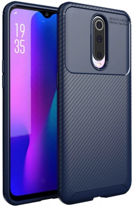 Oppo RX17 Pro Kılıf Silikon Parmak İzi Bırakmayan Karbon Soft Negro Kapak - Lacivert