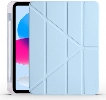 Apple iPad 10.9 2022 (10. Nesil) Tablet Kılıfı Standlı Tri Folding Kalemlikli Silikon Smart Cover - Mavi