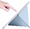 Apple iPad 10.9 2022 (10. Nesil) Tablet Kılıfı Standlı Tri Folding Kalemlikli Silikon Smart Cover - Mavi