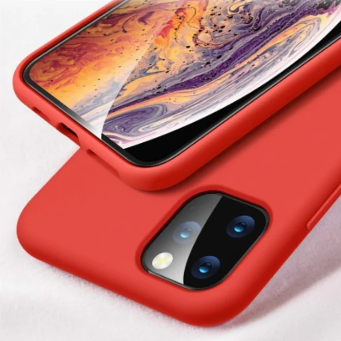 Apple iPhone 11 Pro Kılıf İnce Mat Esnek Silikon - Kırmızı