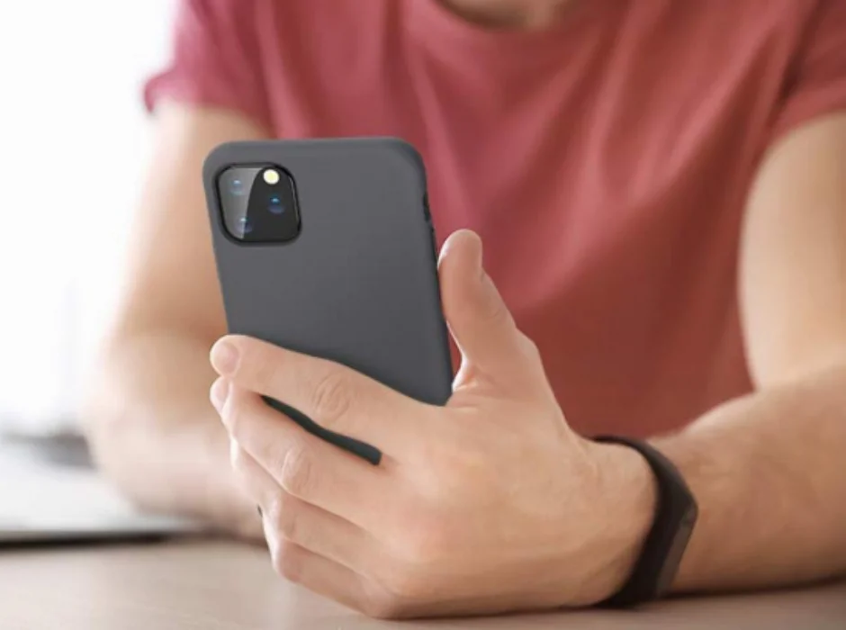 Apple iPhone 11 Pro Max Kılıf İnce Mat Esnek Silikon - Siyah