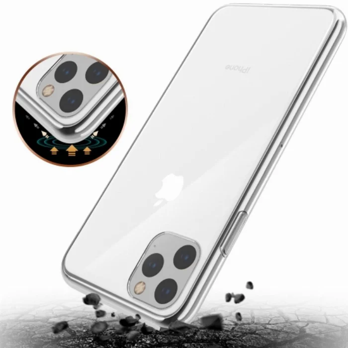 Apple iPhone 11 Pro Max Kılıf Ultra İnce Esnek Süper Silikon 0.3mm - Şeffaf
