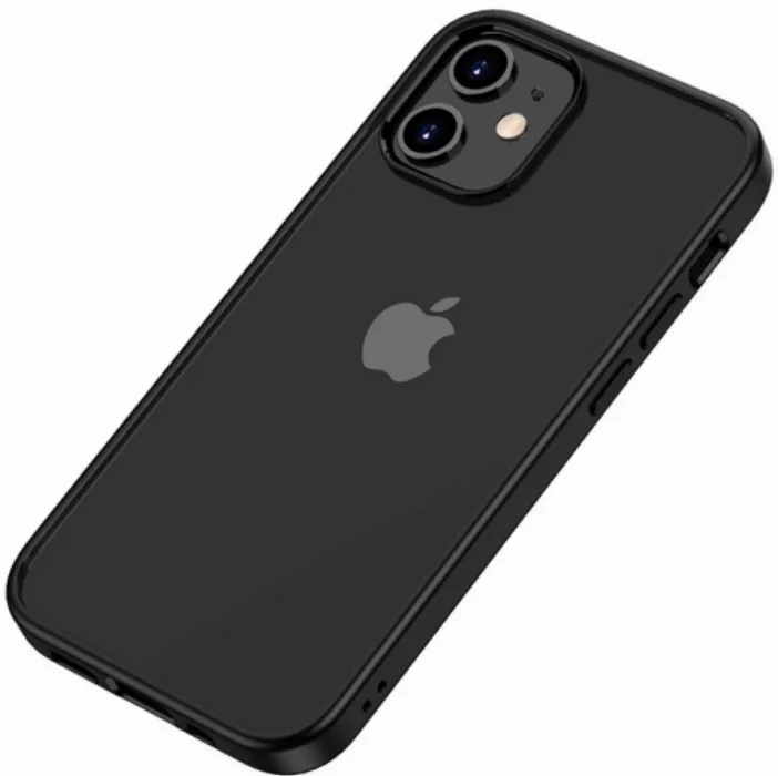 Apple iPhone 12 (6.1) Kılıf Arkası Cam Kenarları Silikon Hom Kapak - Yeşil