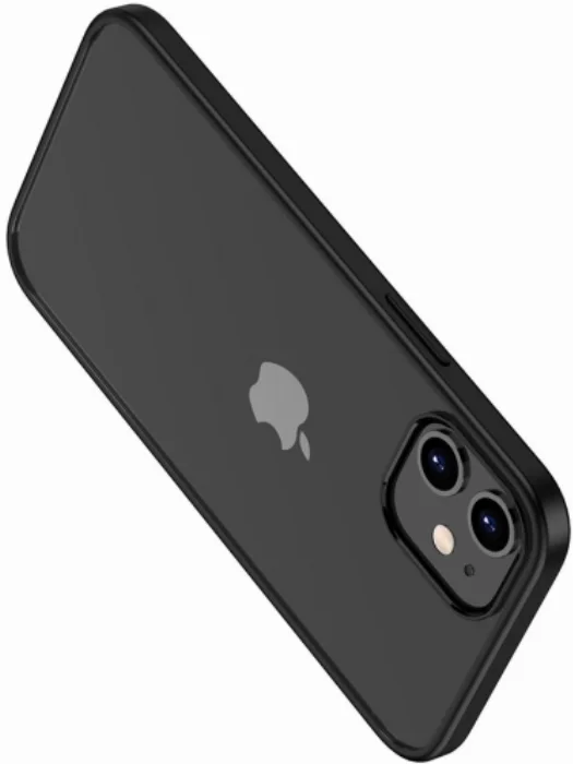 Apple iPhone 12 (6.1) Kılıf Arkası Cam Kenarları Silikon Hom Kapak - Mor