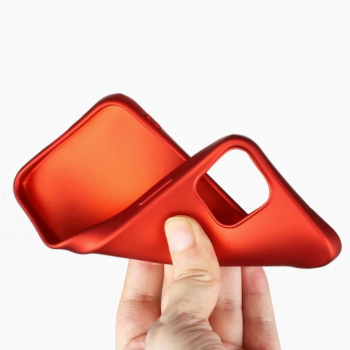 Apple iPhone 12 Mini (5.4) Kılıf İnce Mat Esnek Silikon - Kırmızı