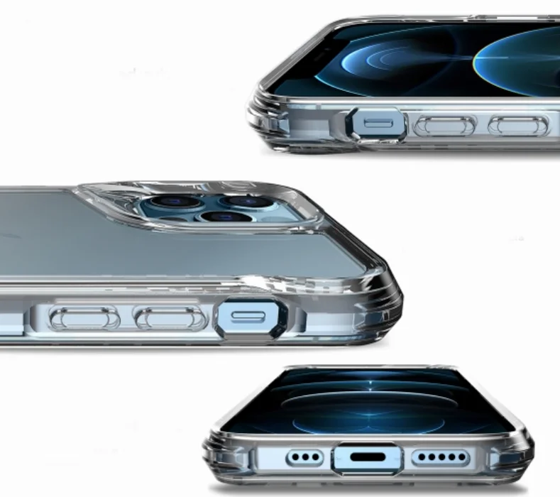 Apple iPhone 12 Pro (6.1) Kılıf Şeffaf TPU Kenarları Esnek T-Max Kapak