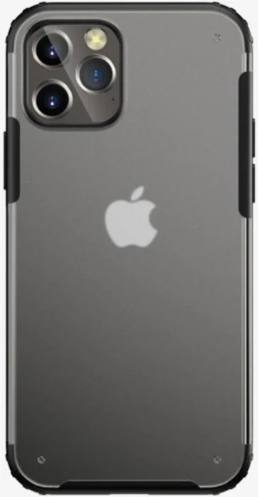 Apple iPhone 12 Pro (6.1) Kılıf Volks Serisi Kenarları Silikon Arkası Şeffaf Sert Kapak - Kırmızı