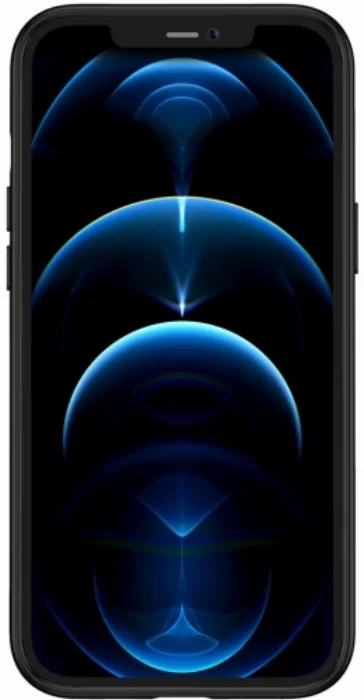 Apple iPhone 12 Pro Max (6.7) Kılıf Arkası Cam Kenarları Silikon Hom Kapak - Siyah