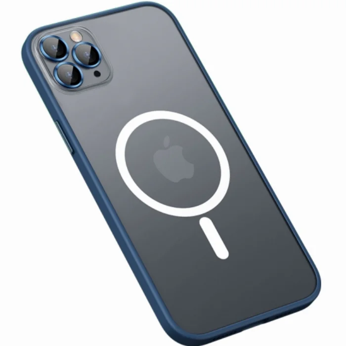 Apple iPhone 12 Pro Max (6.7) Kılıf Lens Koruyuculu Mokka Magsafe Wireless Silikon Kapak - Siyah