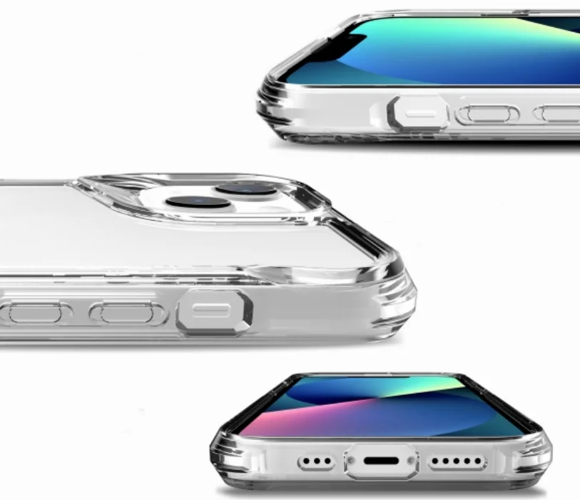 Apple iPhone 13 (6.1) Kılıf Şeffaf TPU Kenarları Esnek T-Max Kapak