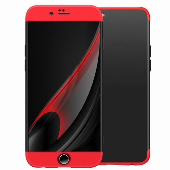 Apple iPhone 6 / 6s Kılıf 3 Parçalı 360 Tam Korumalı Rubber AYS Kapak  - Kırmızı