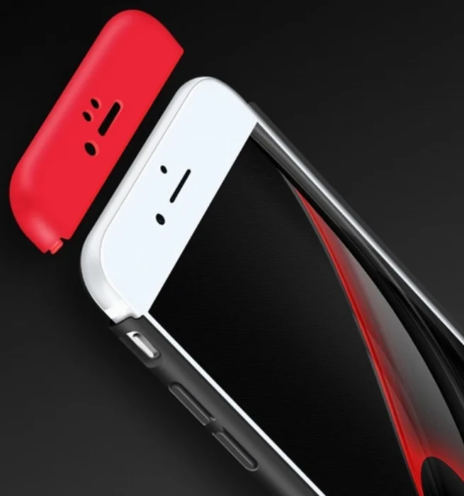 Apple iPhone 6 Plus / 6s Plus Kılıf 3 Parçalı 360 Tam Korumalı Rubber AYS Kapak  - Lacivert