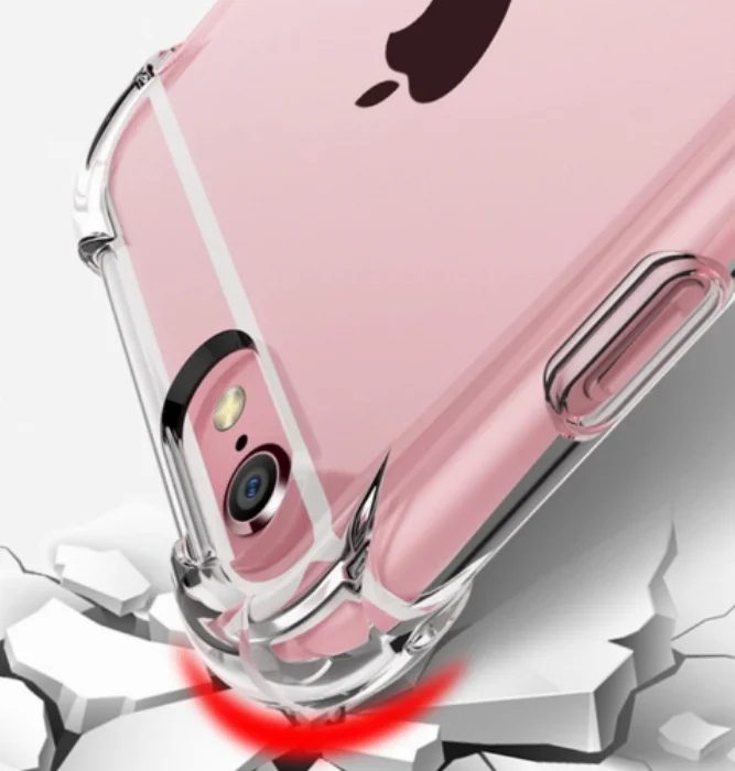 Apple iPhone 8 Kılıf Köşe Korumalı Airbag Şeffaf Silikon Anti-Shock