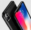 Apple iPhone X Kılıf Silikon Parmak İzi Bırakmayan Karbon Soft Negro Kapak - Lacivert