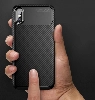 Apple iPhone X Kılıf Silikon Parmak İzi Bırakmayan Karbon Soft Negro Kapak - Lacivert